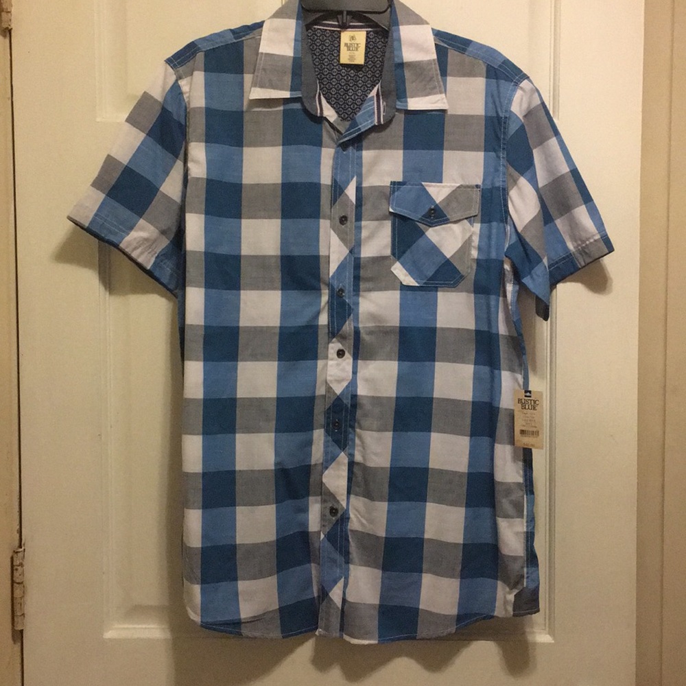 Men’s Casual Plaid Button Down Short Sleeve Shirt